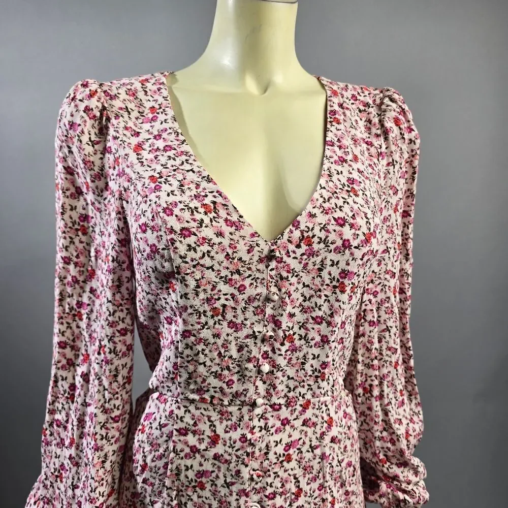 AFRM Pink Floral Long Sleeve Dress R7